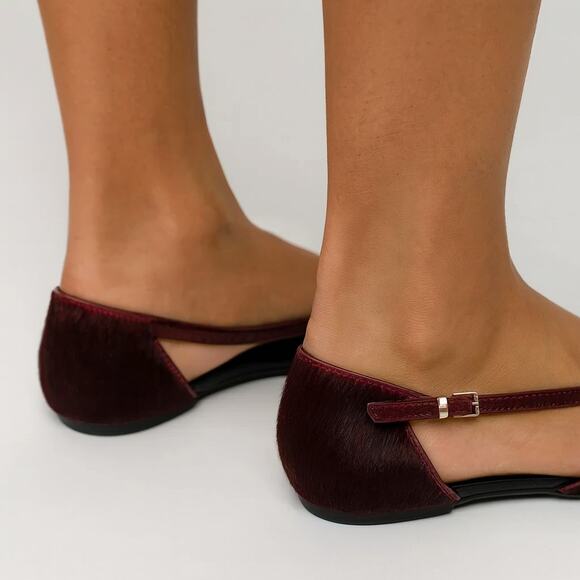 ZARA Double Strap Leather Ballet Flats NWT - Picture 3 of 16